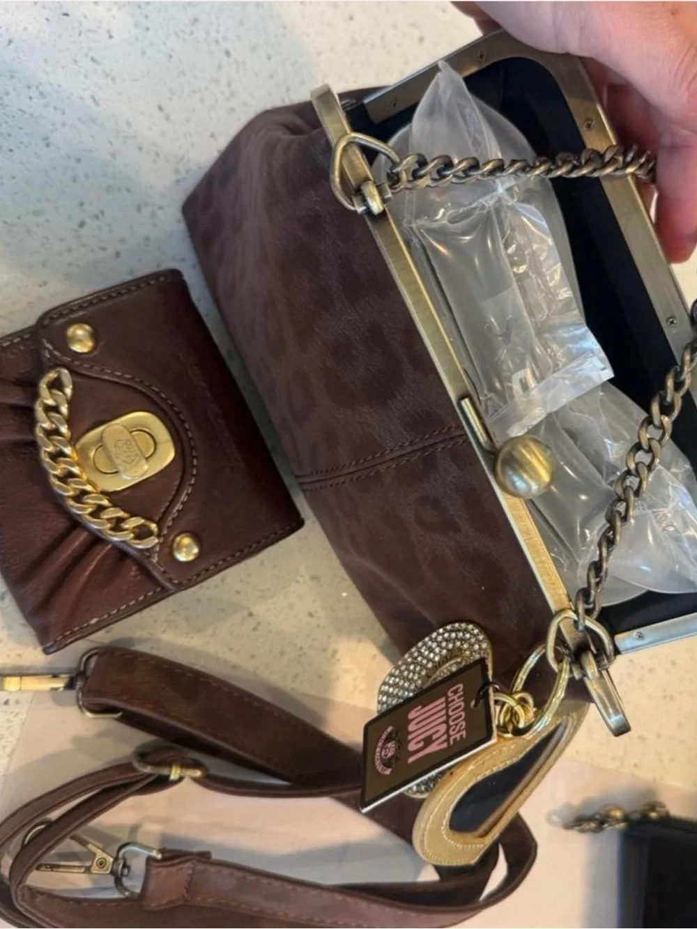 Vintage Juicy Couture Charm Set + Kisslock Bag + Juicy Wallet